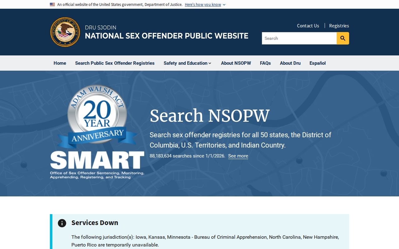 National cross-border sex offender lookup for Dundy County residents